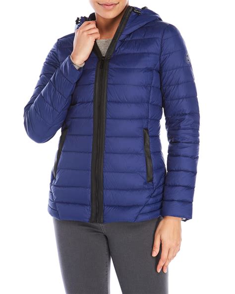 michael kors double zip packable down fill jacket|Michael Kors packable down fill.